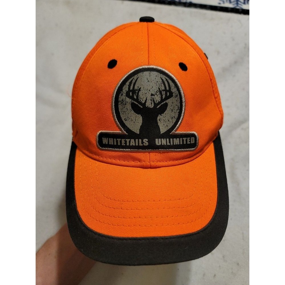 Whitetails Unlimited Hat Deer Hunting Strapback Orange Cap Adjustable One Size